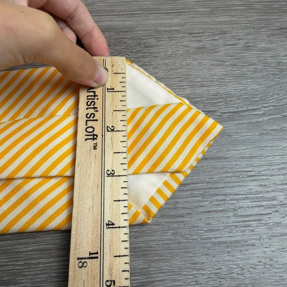 Polo Ralph Lauren Men Tie Silk Striped Yellow White One Size